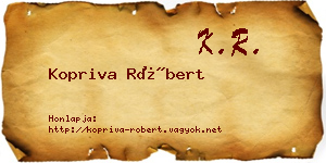 Kopriva Róbert névjegykártya